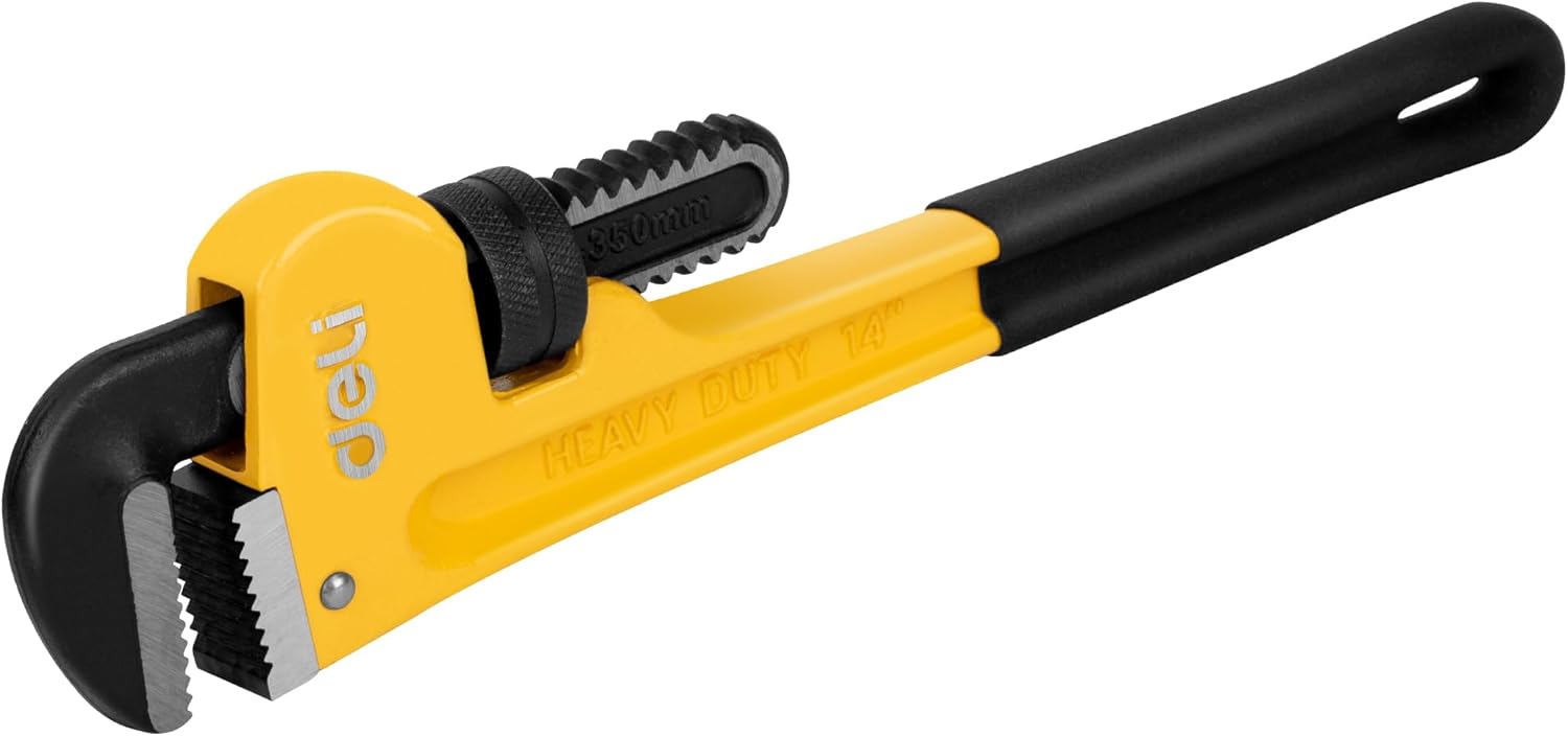 Pipe Wrench Adjustable - 14-Inch Heavy Duty Straight Pipe Wrench,