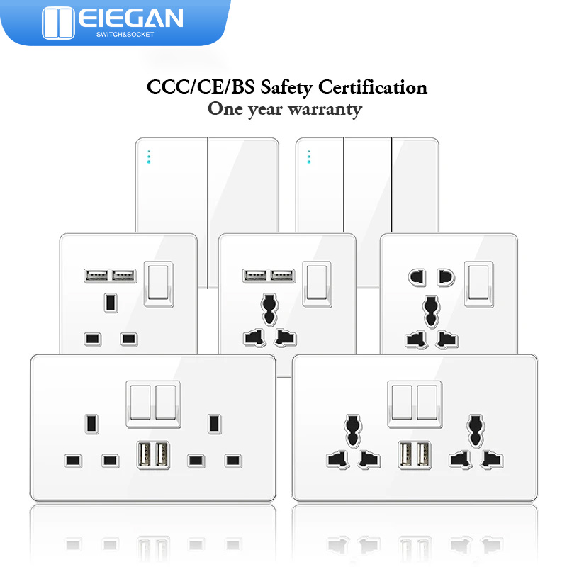 Home Improvement Uk - ELEGAN UK Socket White 16A/20A/45A Full