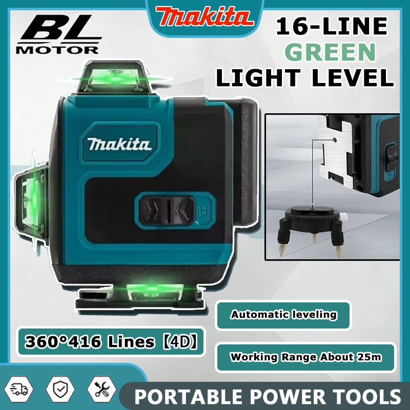 Level Laser Line - Makita High-Precision Green Light Laser Level