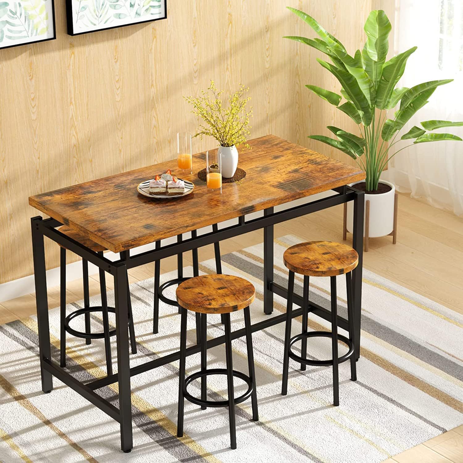 Dining table and chairs five-p - Home Improvement Kitchen Set บทวิจารณ์และราคา