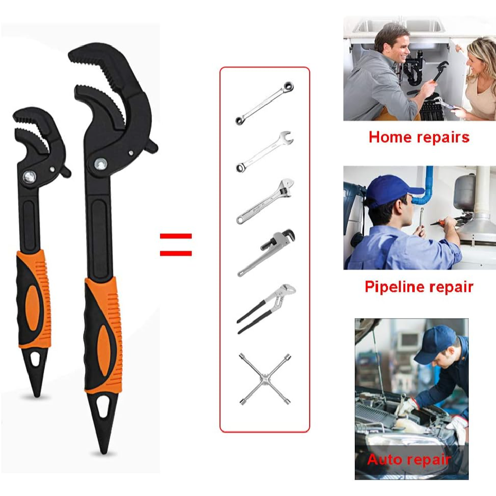 2pcs Multi-function Magic Wren - Pipe Wrench Adjustable บทวิจารณ์และราคา