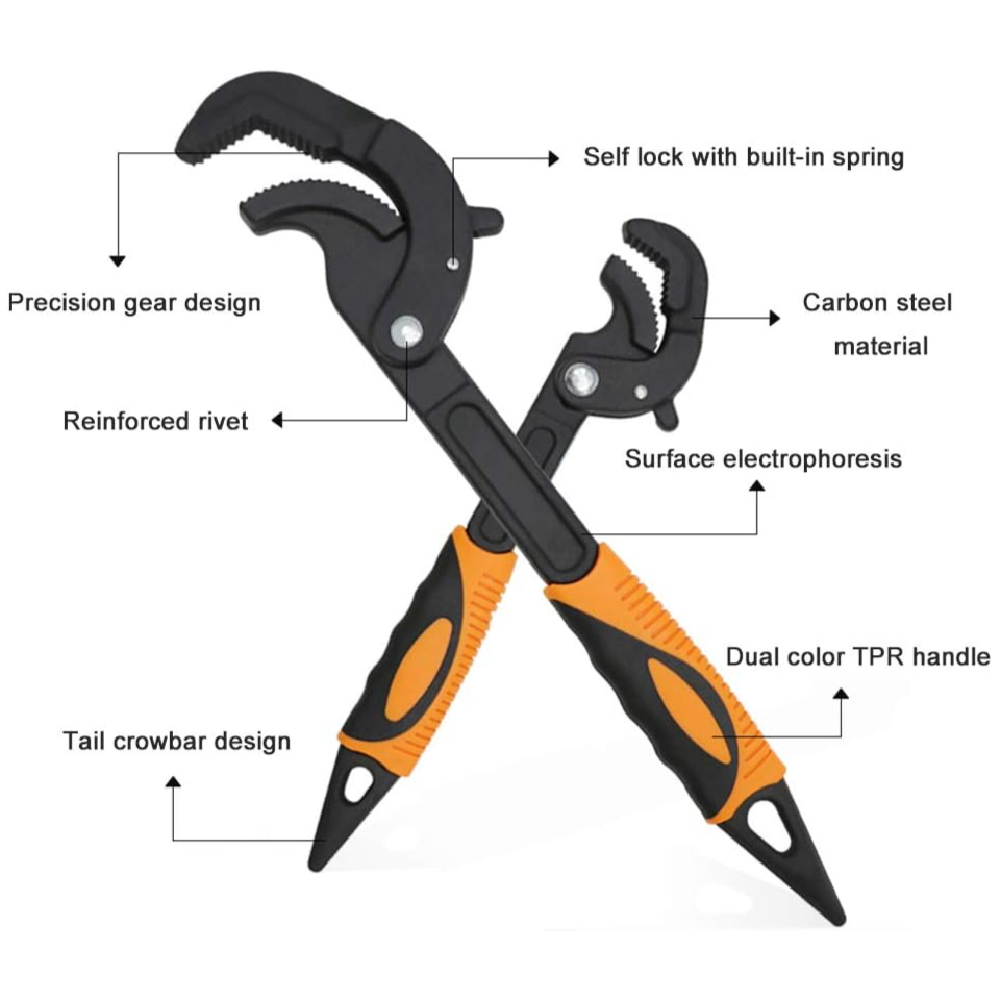 2pcs Multi-function Magic Wren - Pipe Wrench Adjustable บทวิจารณ์และราคา