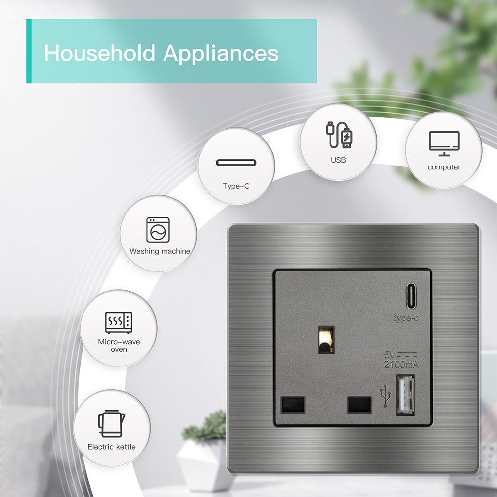 EIOMR UK Standard Wall Socket  - Home Improvement Uk บทวิจารณ์และราคา
